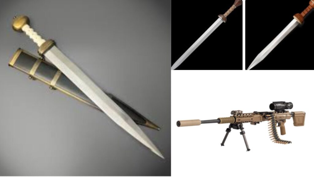 Roman Gladius and Machine Gun