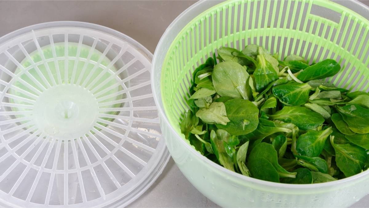 Salad Spinner + Airtight Container for lettuce freshness