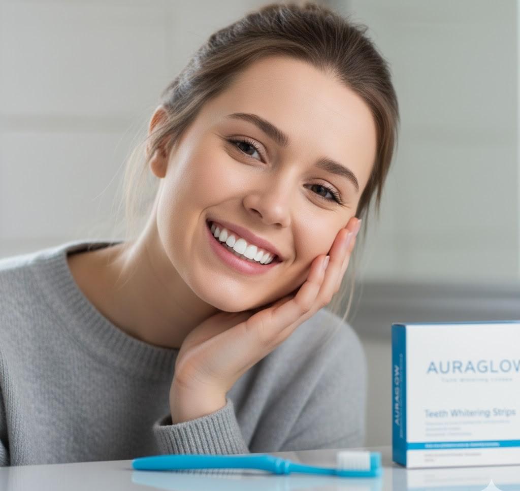 Smiling girl with white teeth