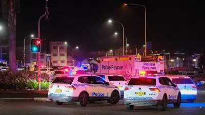 Police and emergency teams responding to  shooting