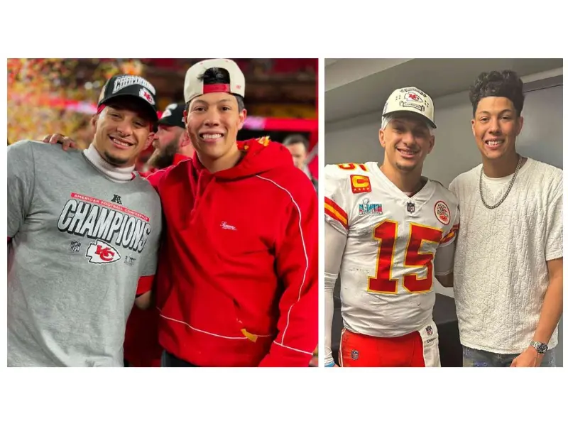 Patrick Mahomes with his brother Jackson Mahomes
