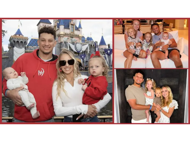 Patrick Mahomes with wife and kids