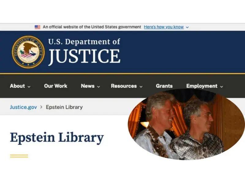 Former President Bill Clinton was seen in photos with Jeffrey Epstein as part of a DOJ Epstein files release on Friday, Dec. 19. (Department of Justice)