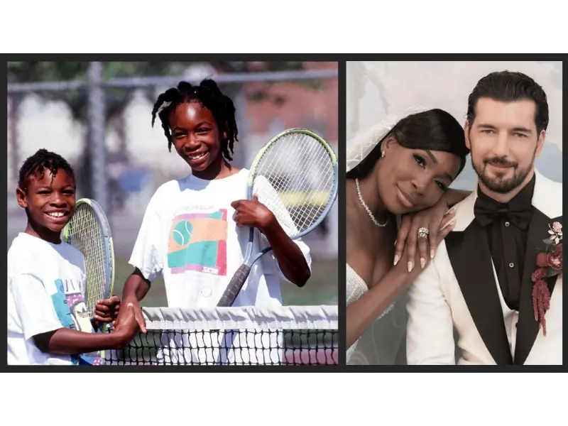 Venus Williams early life image and one with husband marriage 2025 image