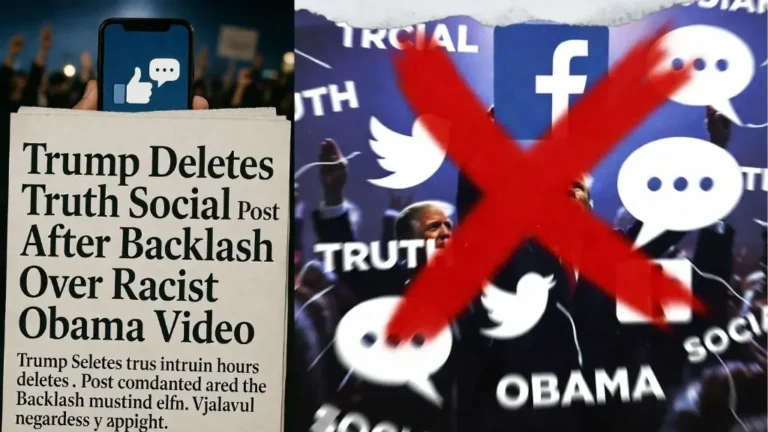 Trump Deletes Truth Social Post After Backlash Over Racist Obama Video